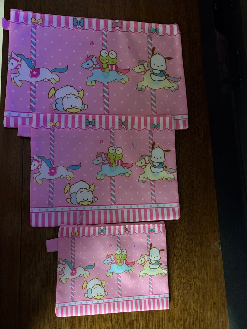 Sanrio Family Zipper Pouches -3pc set